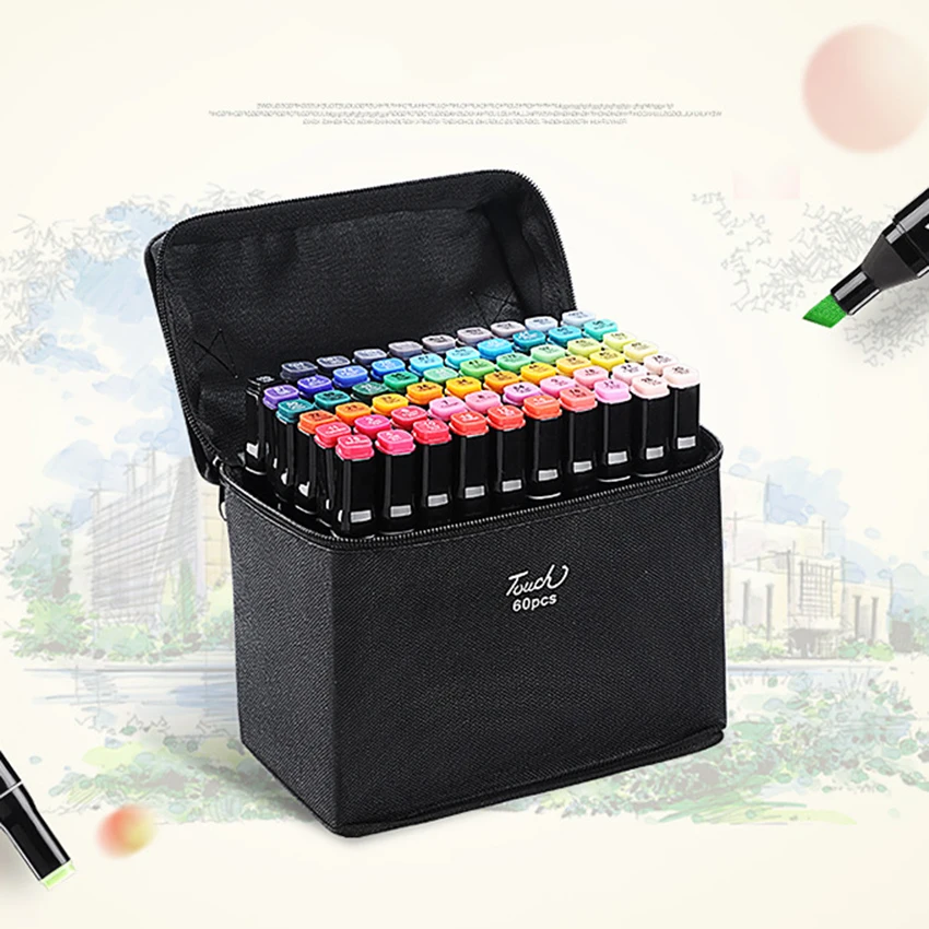30/40/60 Colors Graphic Marker Pen Set Professional Sketch Art Markers Double Headed Color Art Pens Paiting Pen with 4/5 Gifts
30/40/60 Colors Graphic Marker Pen Set Professional Sketch Art Markers Double Headed Color Art Pens Paiting Pen with 4/5 Gifts
