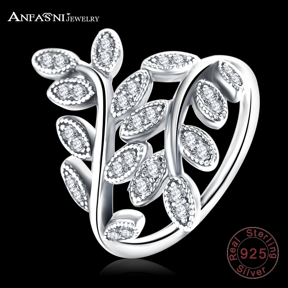 ANFASNI 925 Sterling Silver Leaves Shape Rings With Micro Pave Zirconia Inlay Silver Sparkling Rings For Women PSRI0001-B
ANFASNI 925 Sterling Silver Leaves Shape Rings With Micro Pave Zirconia Inlay Silver Sparkling Rings For Women PSRI0001-B