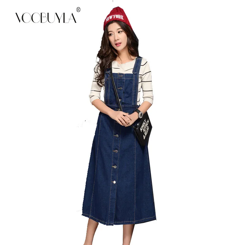 Voobuyla 2019 Summer Autumn Women Denim Dress Sundress Sarafan Overalls Dress Vintage A-line Button Female Midi Jeans Dress
Voobuyla 2019 Summer Autumn Women Denim Dress Sundress Sarafan Overalls Dress Vintage A-line Button Female Midi Jeans Dress