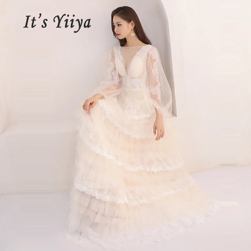 It's Yiiya Wedding Dress Long Sleeve Tiered Wedding Dresses 2019 Plus Size Lace Vestido De Novia V-neck Robe De Mariee E701
It's Yiiya Wedding Dress Long Sleeve Tiered Wedding Dresses 2019 Plus Size Lace Vestido De Novia V-neck Robe De Mariee E701