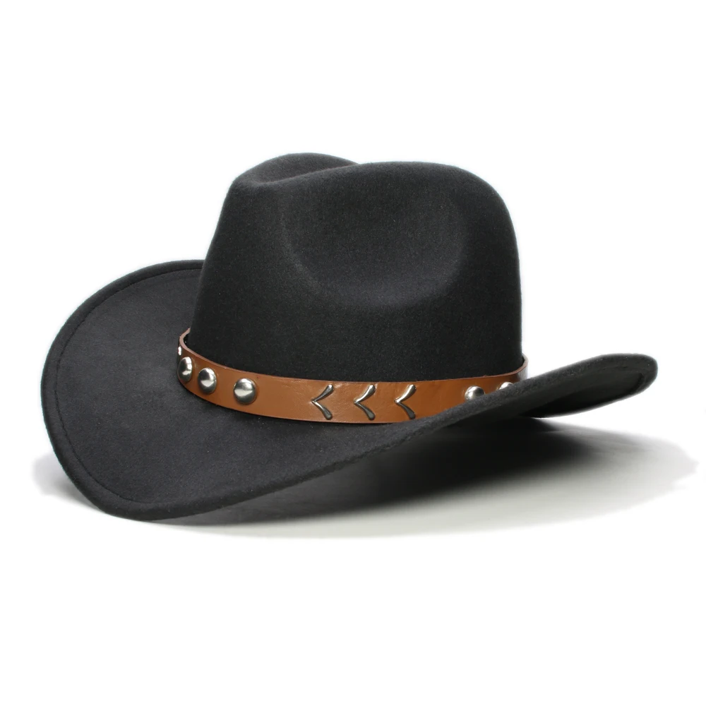 Retro Wheat Spike Leather Band Parent-child Unisex /Kid Wool Wide Brim Cowboy Western Hat Cowgirl Bowler Cap (57cm/54cm)
Retro Wheat Spike Leather Band Parent-child Unisex /Kid Wool Wide Brim Cowboy Western Hat Cowgirl Bowler Cap (57cm/54cm)