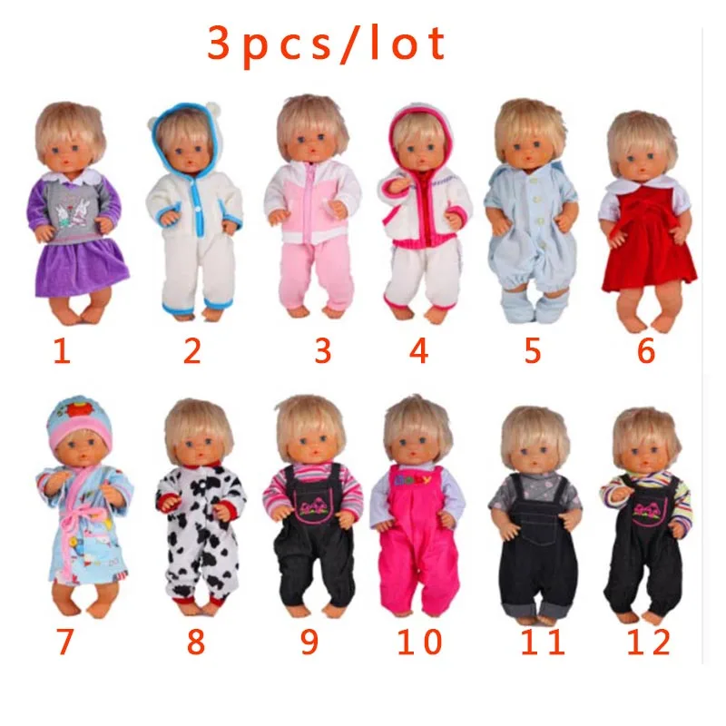 Wholesale 3pcs/lot Warm Outfits /Bathrobe/Jumpsuits/ sleepwear/Dress Suits For 41CM Nenuco Ropa Accesorios Nenuco Doll Clothes
Wholesale 3pcs/lot Warm Outfits /Bathrobe/Jumpsuits/ sleepwear/Dress Suits For 41CM Nenuco Ropa Accesorios Nenuco Doll Clothes