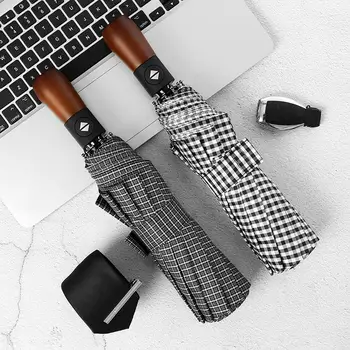 Travel Umbrella, Wooden Rosewood Handle, Auto Open & Close, Windproof Frame, Single Canopy, Automatic Folding Umbrella Unisex
Travel Umbrella, Wooden Rosewood Handle, Auto Open & Close, Windproof Frame, Single Canopy, Automatic Folding Umbrella Unisex