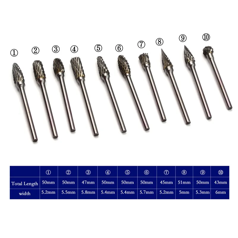 10pcs Rotary Burrs Files Milling Cutter Router Bits Set Multifunctional Abrasive Tools Woodworking Metal Cutter Tool
10pcs Rotary Burrs Files Milling Cutter Router Bits Set Multifunctional Abrasive Tools Woodworking Metal Cutter Tool