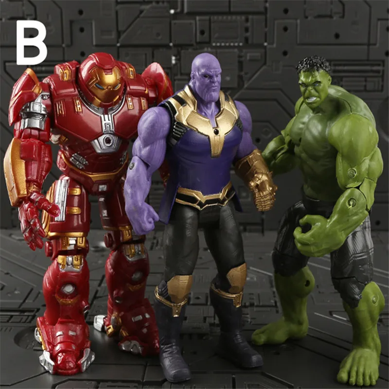 3pcs/lot Marvel The Avengers Super Heroes Infinity War Thanos +Hulk +Anti-Hulk Hulkbuster Action Figure Set birthday party decor
3pcs/lot Marvel The Avengers Super Heroes Infinity War Thanos +Hulk +Anti-Hulk Hulkbuster Action Figure Set birthday party decor