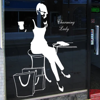Shopping girl Women's clothing store window decoration Glass wall stickers The glass door post transfer window
Shopping girl Women's clothing store window decoration Glass wall stickers The glass door post transfer window