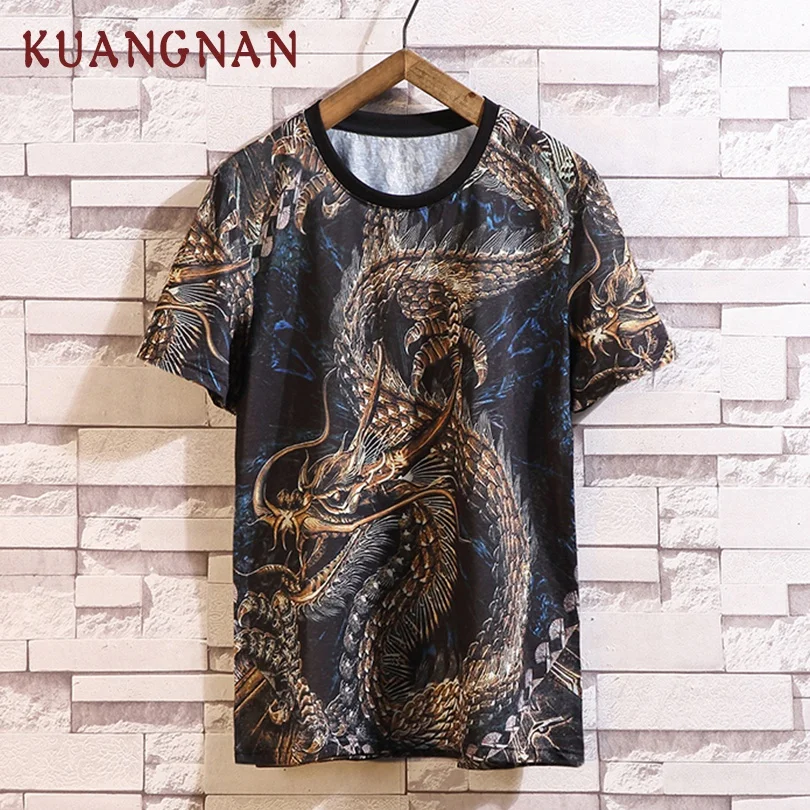 KUANGNAN Chinese Style Dragon Print T Shirt Men Harajuku Tshirt Men T-Shirt Streetwear Funny T Shirts Hip Hop 5XL Summer 2019
KUANGNAN Chinese Style Dragon Print T Shirt Men Harajuku Tshirt Men T-Shirt Streetwear Funny T Shirts Hip Hop 5XL Summer 2019