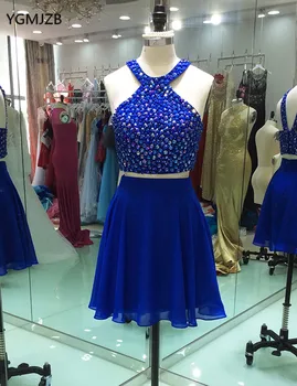 Sexy Two Piece Prom Dresses Short 2018 Crystal Beaded Royal Blue Mini Homecoming Dresses Evening Party Gowns for Graduation
Sexy Two Piece Prom Dresses Short 2018 Crystal Beaded Royal Blue Mini Homecoming Dresses Evening Party Gowns for Graduation
