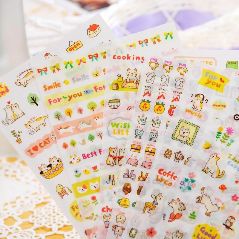 1Set 6 Sheets Cute Cartoon Animals Cat Album Diary Calendar Sticker Label Scrap Booking for Note Book Paster
1Set 6 Sheets Cute Cartoon Animals Cat Album Diary Calendar Sticker Label Scrap Booking for Note Book Paster