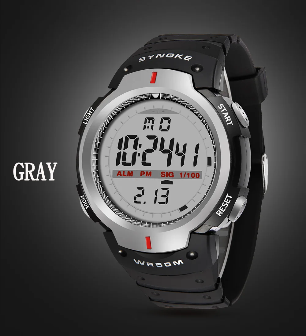 Waterproof Digital Fashionable Sports Watches for Men with LED Lights Sadoun.com