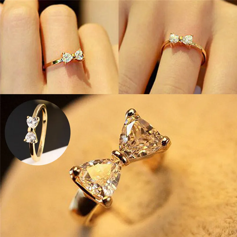 wholesale Crystal rings Gold Color finger Bow ring wedding engagement Zircon Crystal Rings women jewelry
wholesale Crystal rings Gold Color finger Bow ring wedding engagement Zircon Crystal Rings women jewelry