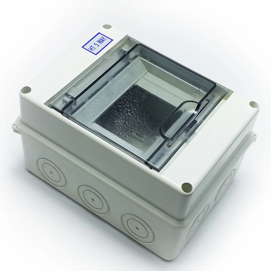 HT 5 Way Plastic Electrical Distribution Box Waterproof MCB Box Panel Mounted Distribution Box HT Series Household light box
HT 5 Way Plastic Electrical Distribution Box Waterproof MCB Box Panel Mounted Distribution Box HT Series Household light box