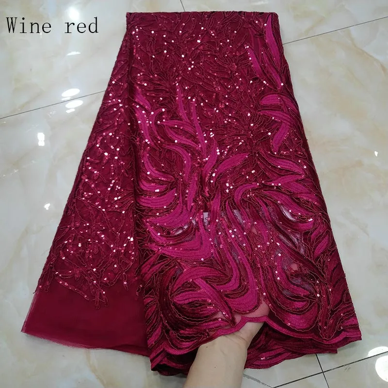 African advanced Sequins Tulle Lace Fabric 2019 Latest French Lace Fabric High Quality Guipure Nigerian Embroidery Lace Wine Red
African advanced Sequins Tulle Lace Fabric 2019 Latest French Lace Fabric High Quality Guipure Nigerian Embroidery Lace Wine Red