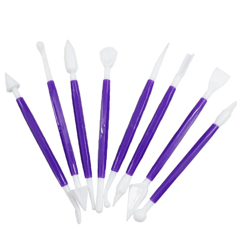 8pcs/sets Plastic Fondant Baking Utensil Carving Set of Tools Fondant Cake Mold Cake Shaping Pen Purple color
8pcs/sets Plastic Fondant Baking Utensil Carving Set of Tools Fondant Cake Mold Cake Shaping Pen Purple color