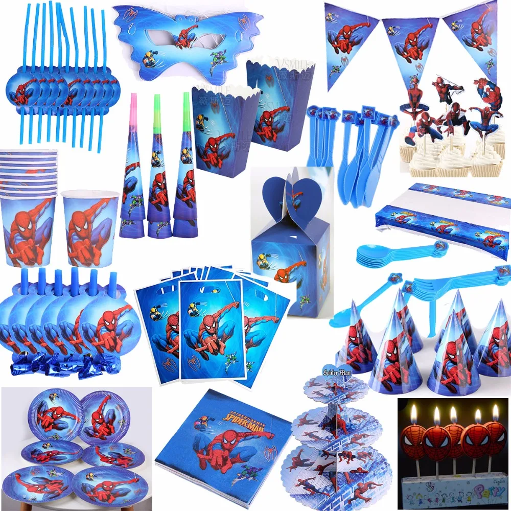 Cool spider Hero Party Decor boy Birthday Tableware Paper Hat Napkins Plate Table Cloth Happy Birthday Decoration
Cool spider Hero Party Decor boy Birthday Tableware Paper Hat Napkins Plate Table Cloth Happy Birthday Decoration
