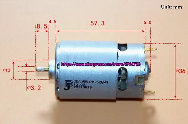 Brand new 550 DC motor high speed large power 12V 17000RPM drill motor with cooling fan ~
Brand new 550 DC motor high speed large power 12V 17000RPM drill motor with cooling fan ~
