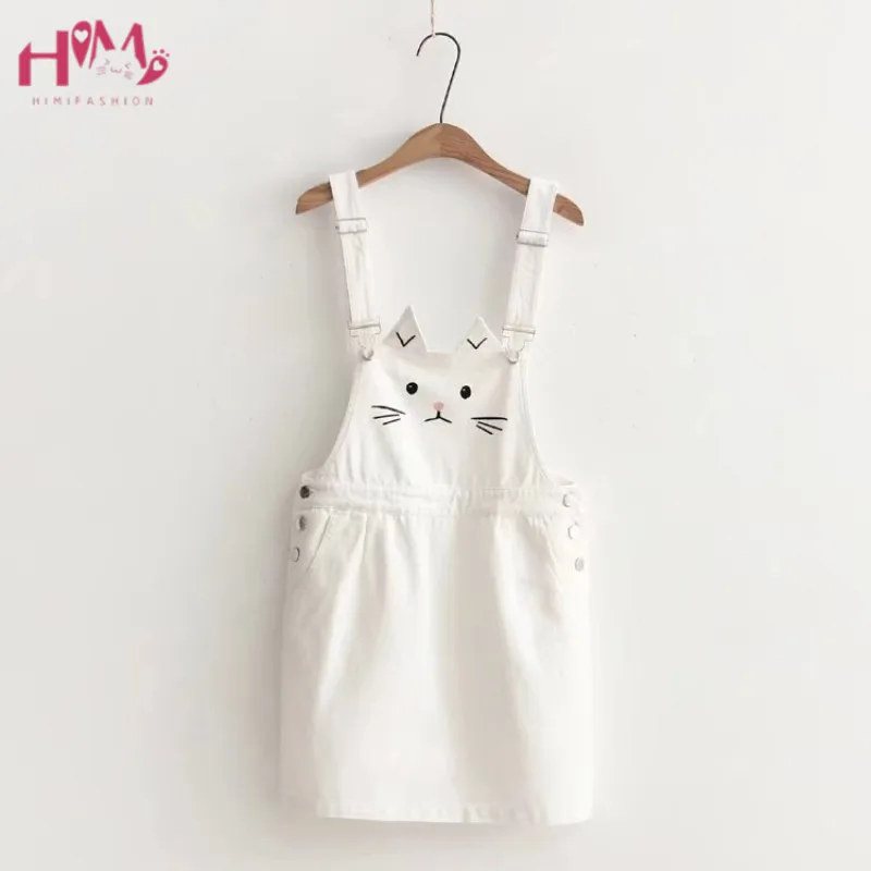 Japanese Mori Girl Women Cute Cat Dress Kawaii Ear Embroidery Denim Suspender High Waist Casual Overall Female Mini Jeans Dress
Japanese Mori Girl Women Cute Cat Dress Kawaii Ear Embroidery Denim Suspender High Waist Casual Overall Female Mini Jeans Dress