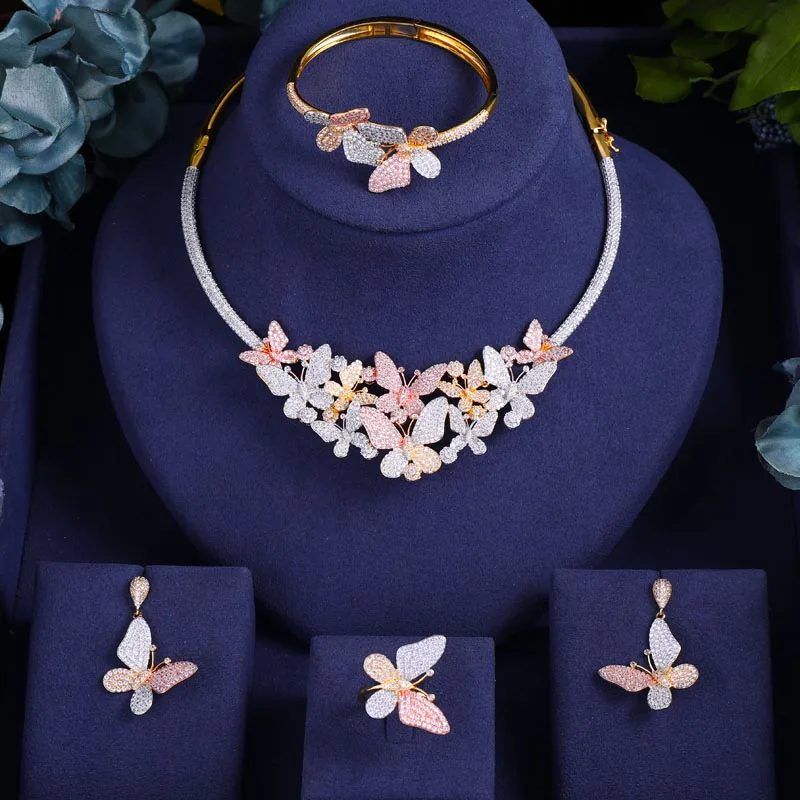 janekelly Luxury butterfly Super Shiny AAA Cubic Zirconia 3Tone Copper Necklace Earrings Bracelet Ring Full Set
janekelly Luxury butterfly Super Shiny AAA Cubic Zirconia 3Tone Copper Necklace Earrings Bracelet Ring Full Set