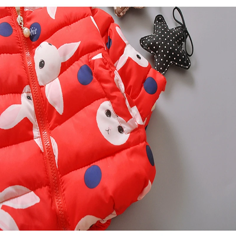 Baby girl Coat In Winter Leisure style Cartoon Rabbit head Warm and lovely zipper jacket Kids Children are not afraid of cold (14)