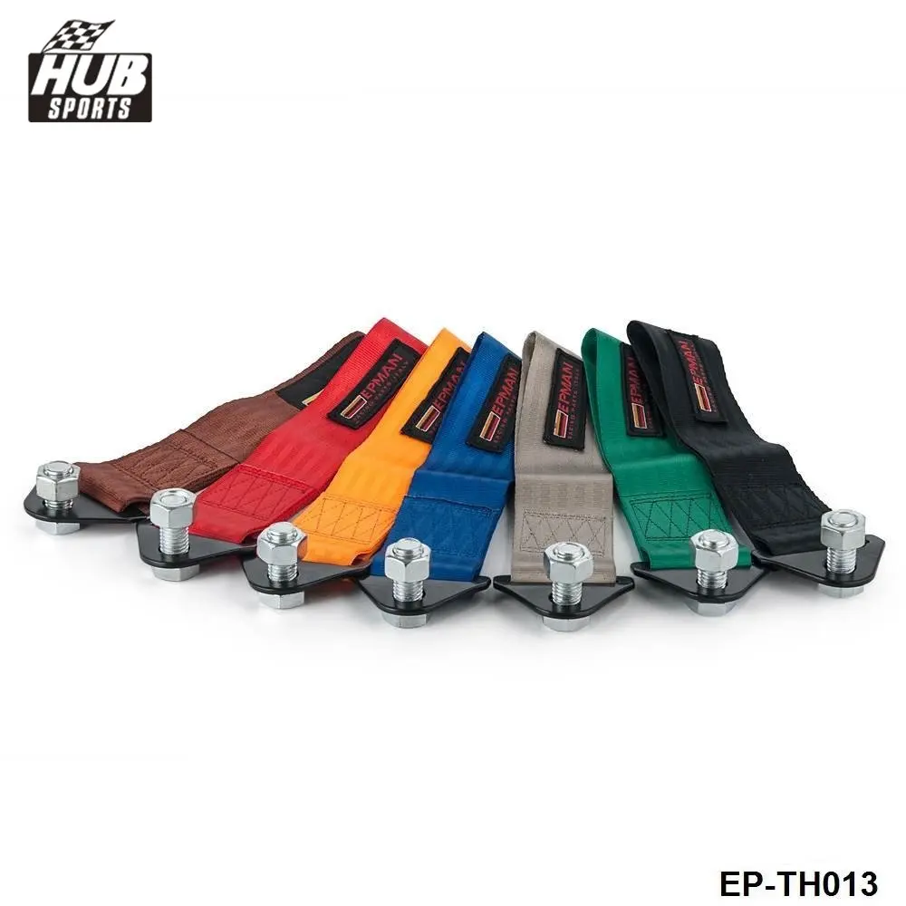 Hubsports - EPMAN - HIGH STRENGTH RACING TOW STRAP SET FOR FRONT/REAR BUMPER HOOK TRUCK/SUV HU-TH013