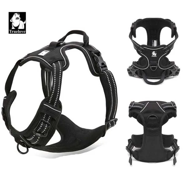 Truelove Reflective Nylon Dog Harness Front RangePadded Quick Release Adjustable Escape Proof All Weather leads for dogs pets(5)