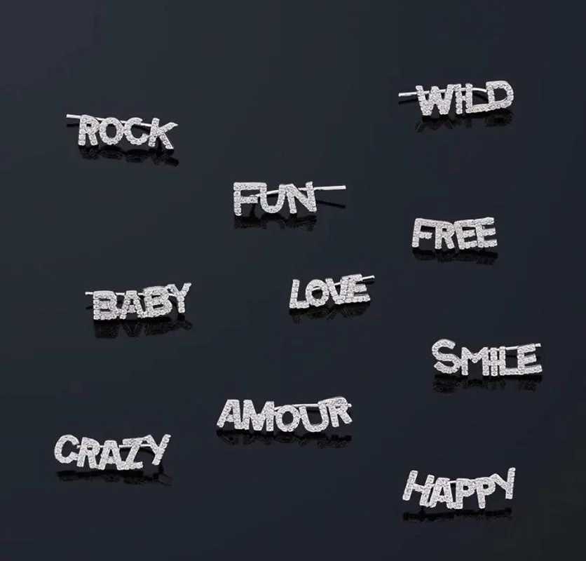 Fashion AAA Zircon Single Letter Earrings High Quality Earring Jewelry For Women Valentine's Day Present ZK40
Fashion AAA Zircon Single Letter Earrings High Quality Earring Jewelry For Women Valentine's Day Present ZK40