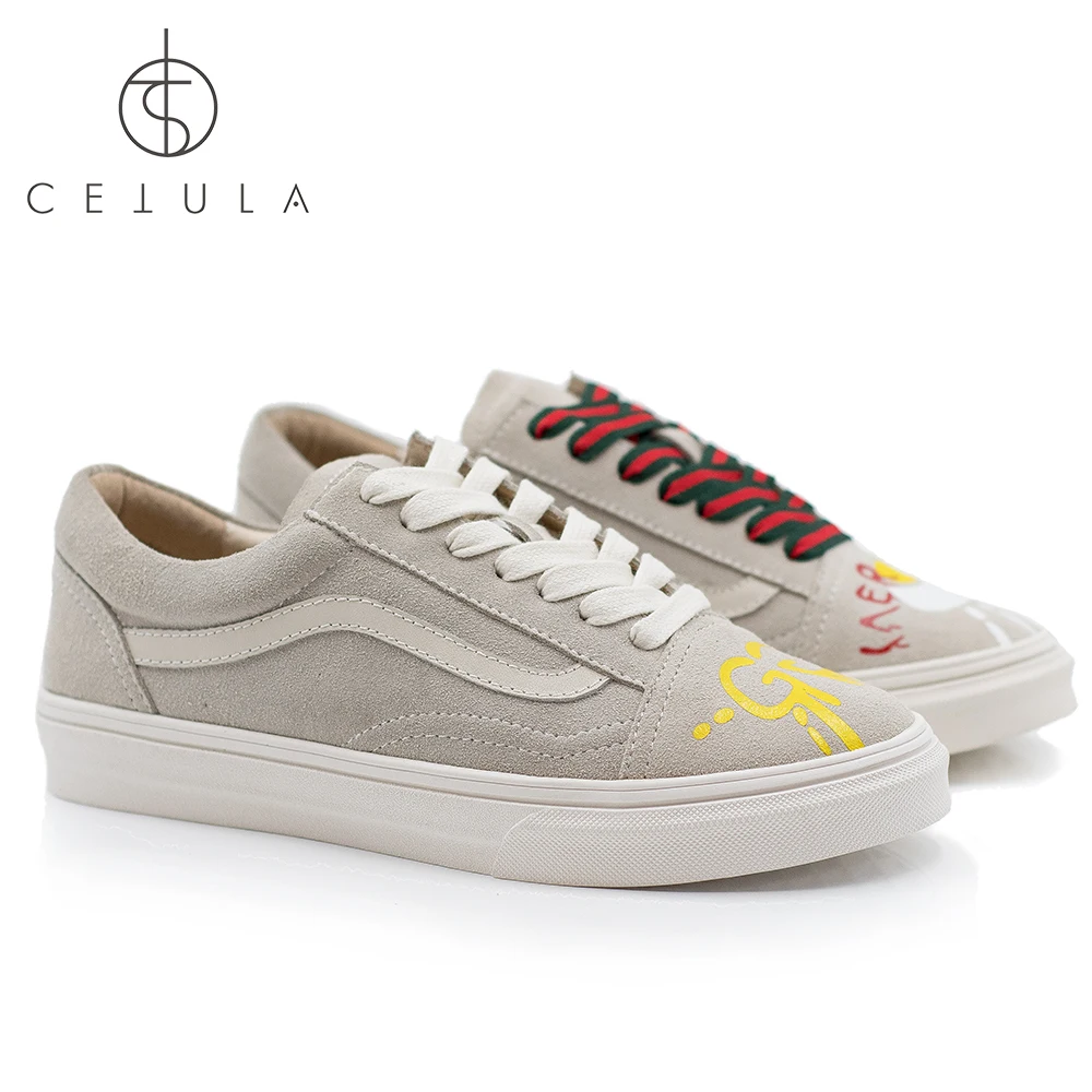 Cetula 2018 Handcrafted Suede Lace-up Female Slip-On Sneakers ft. Asymmetric Palm & Double "G" Prints with Padded Collars
Cetula 2018 Handcrafted Suede Lace-up Female Slip-On Sneakers ft. Asymmetric Palm & Double "G" Prints with Padded Collars