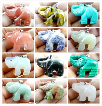 Natural Stone Turquoises Quartz crystal tiger eye Elephant pendant for diy Jewelry making necklace Accessories
Natural Stone Turquoises Quartz crystal tiger eye Elephant pendant for diy Jewelry making necklace Accessories