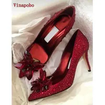 2019 New Rhinestone High Heels Shoes Women Pumps Pointed toe Woman Crystal Cinderella Wedding Shoes 5cm 7cm 9cm heel big size
2019 New Rhinestone High Heels Shoes Women Pumps Pointed toe Woman Crystal Cinderella Wedding Shoes 5cm 7cm 9cm heel big size