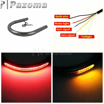 

Motorcycle 1" Tube Seat Loop Rear Frame Hoop with LED Brake Turn Signal Tail Light Cafe Racer for Honda CB Yamaha XS Suzuki GS