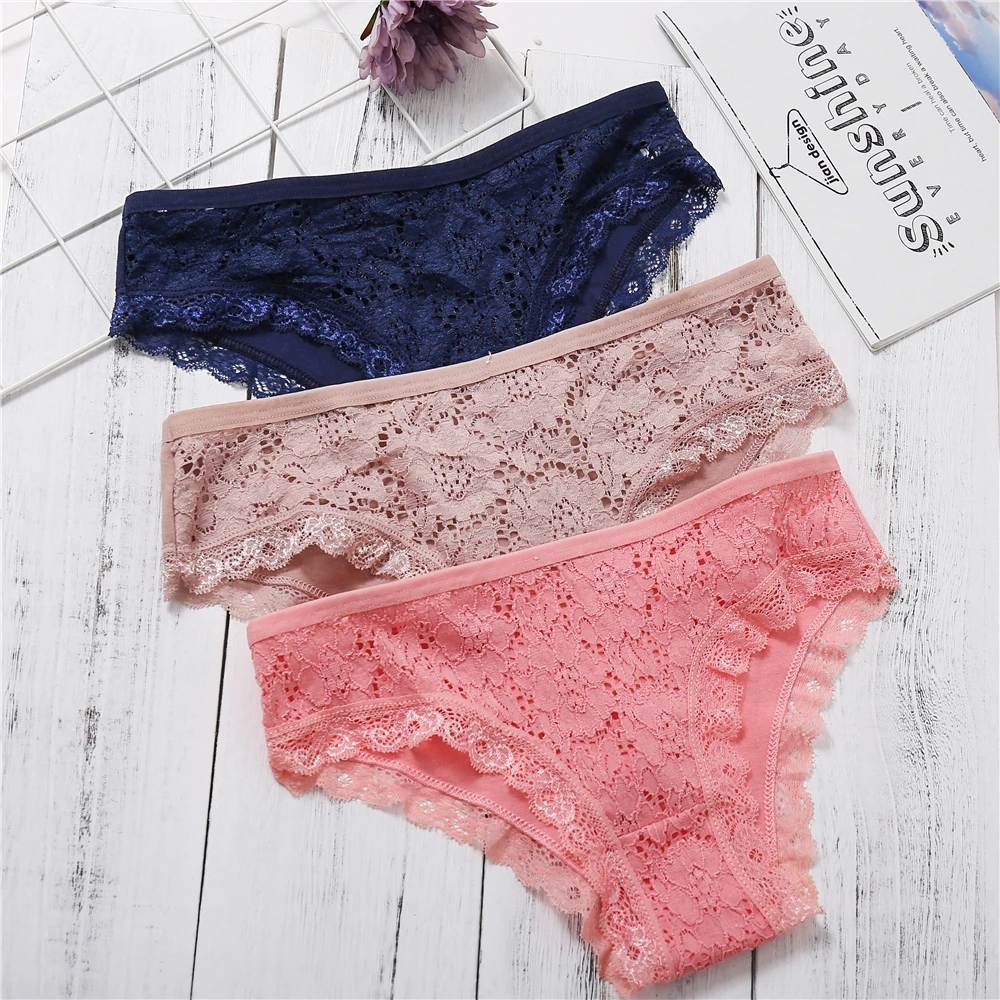 3pcs/lot Sexy Lace Panties Women Transparent Lace Briefs Cotton Underwear Panty Lingerie Intimates for Women M L XL
3pcs/lot Sexy Lace Panties Women Transparent Lace Briefs Cotton Underwear Panty Lingerie Intimates for Women M L XL