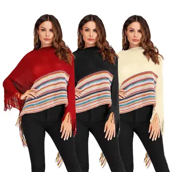 New Women's Tassel Turtleneck Cloak Shawl Spell Color Irregular Knitwear Coat High Quality Free Size
New Women's Tassel Turtleneck Cloak Shawl Spell Color Irregular Knitwear Coat High Quality Free Size