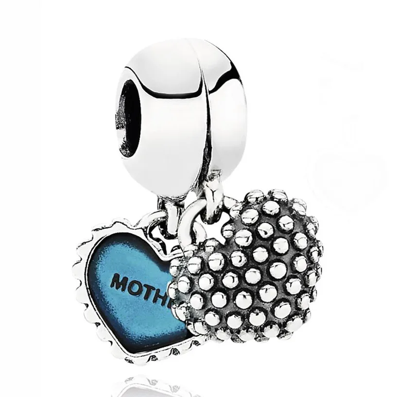 New 925 Sterling Silver Bead Charm Blue Enamel Two Halves Love Heart MOTHER & SON Pendant Beads Fit Pandora Bracelet DIY Jewelry
New 925 Sterling Silver Bead Charm Blue Enamel Two Halves Love Heart MOTHER & SON Pendant Beads Fit Pandora Bracelet DIY Jewelry