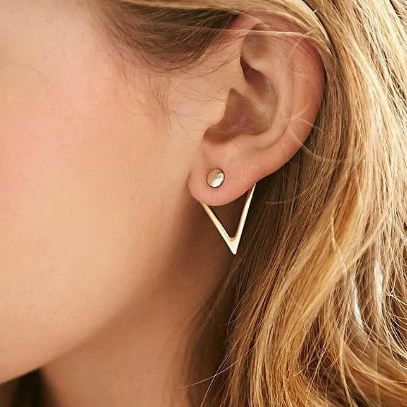 New Fashion Jewelry creative personality women's triangle rear-mounted Earrings For Women Boucle D'oreille Femme 2017
New Fashion Jewelry creative personality women's triangle rear-mounted Earrings For Women Boucle D'oreille Femme 2017
