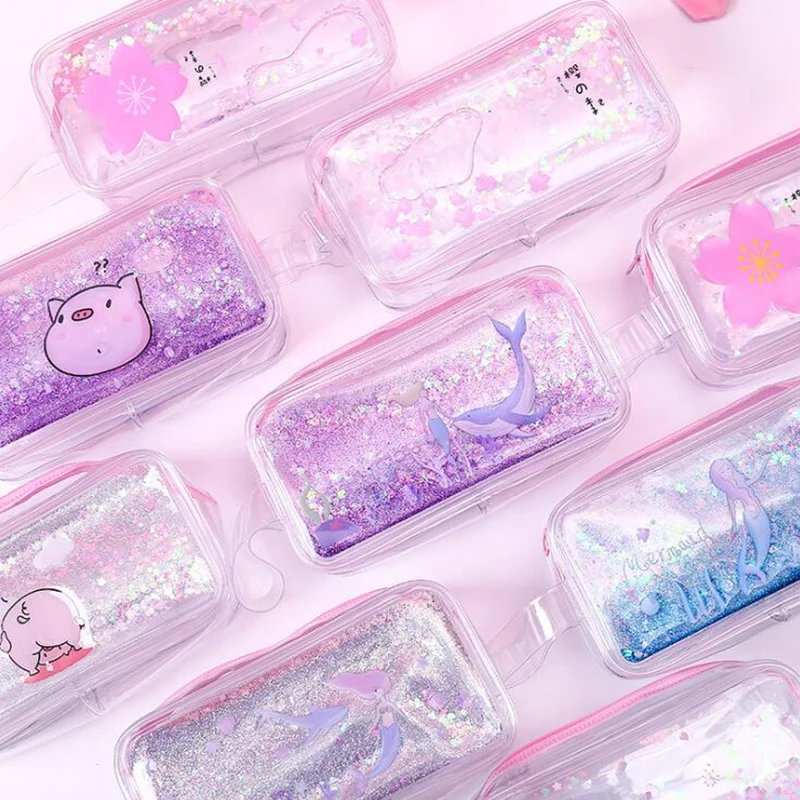 Cute Pig Whale Pencil Case Colorful Transparent Quicksand Girl Pen Bag Creative Animal Mermaid Stationery School Supply Pouch
Cute Pig Whale Pencil Case Colorful Transparent Quicksand Girl Pen Bag Creative Animal Mermaid Stationery School Supply Pouch