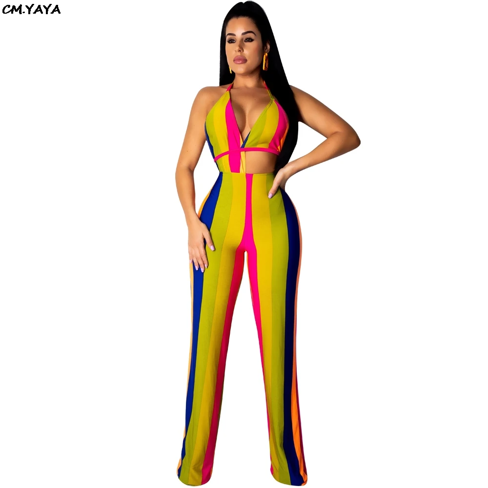 2019 women striped print halter neck cut out waist v-neck sleeveles wide leg jumpsuit sexy club night party romper playsuit 5210
2019 women striped print halter neck cut out waist v-neck sleeveles wide leg jumpsuit sexy club night party romper playsuit 5210