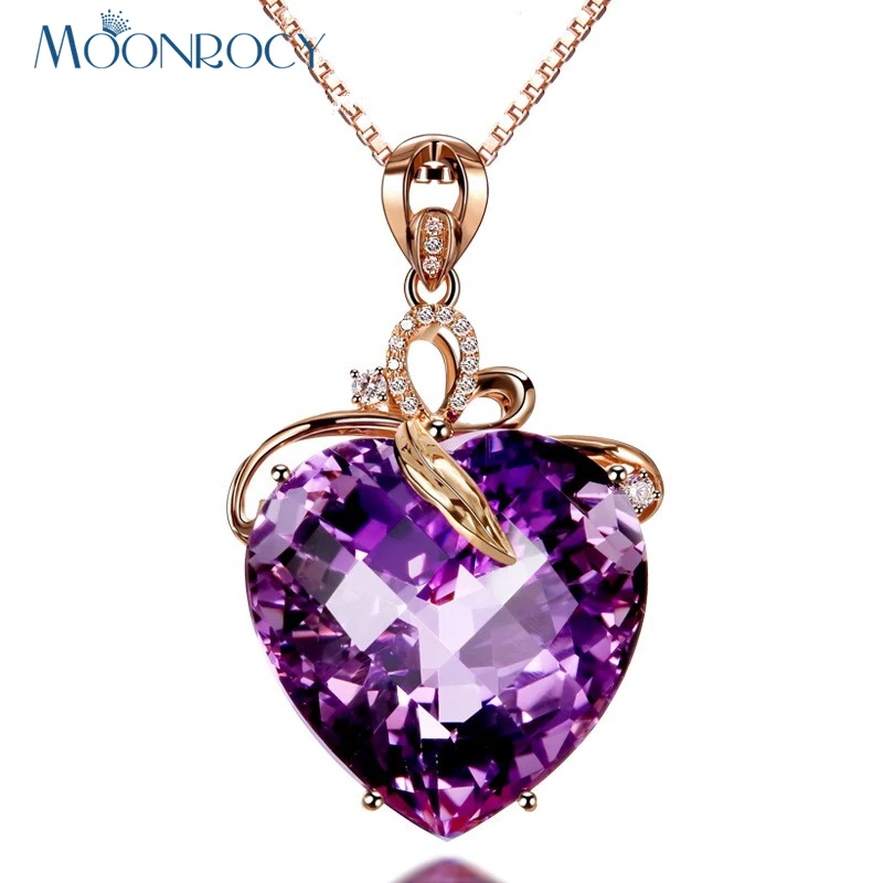 MOONROCY Rose Gold Color Heart CZ Purple Crystal Pendant Necklace Choker Jewelry Wholesale for Women Girls Drop Shipping Jewelry
MOONROCY Rose Gold Color Heart CZ Purple Crystal Pendant Necklace Choker Jewelry Wholesale for Women Girls Drop Shipping Jewelry