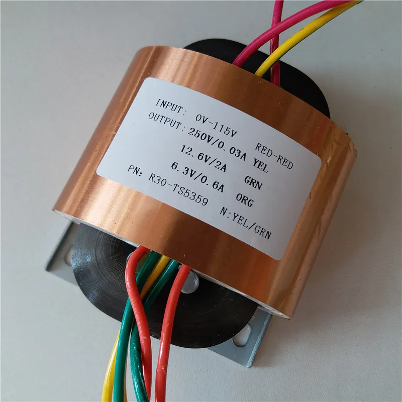250V 0.03A 12.6V 2A 6.3V 0.6A R Core Transformer 40VA R30 custom transformer 115V copper for Power amplifier
250V 0.03A 12.6V 2A 6.3V 0.6A R Core Transformer 40VA R30 custom transformer 115V copper for Power amplifier