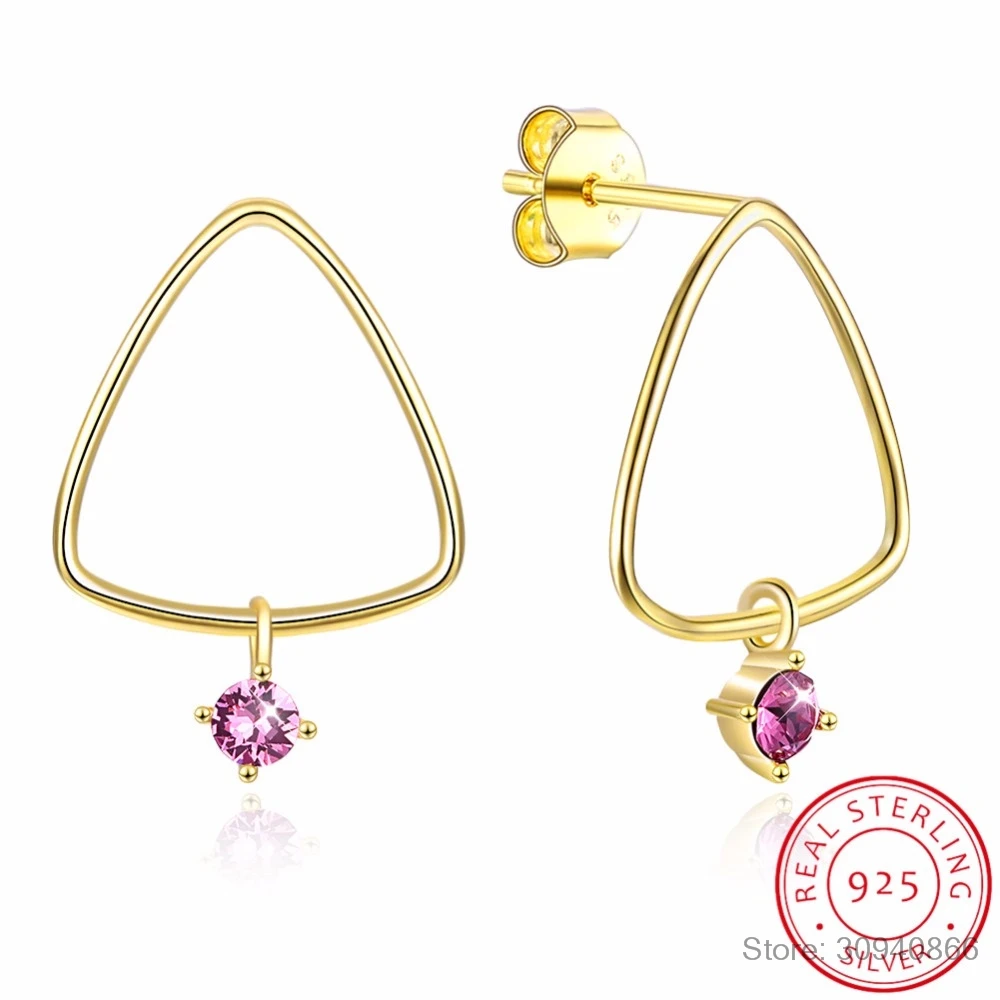 Fine Jewelry Made with Crystal Stud Earrings Real S925 Sterling Silver Triangle Shape Purple Earrings for Women Gift
Fine Jewelry Made with Crystal Stud Earrings Real S925 Sterling Silver Triangle Shape Purple Earrings for Women Gift