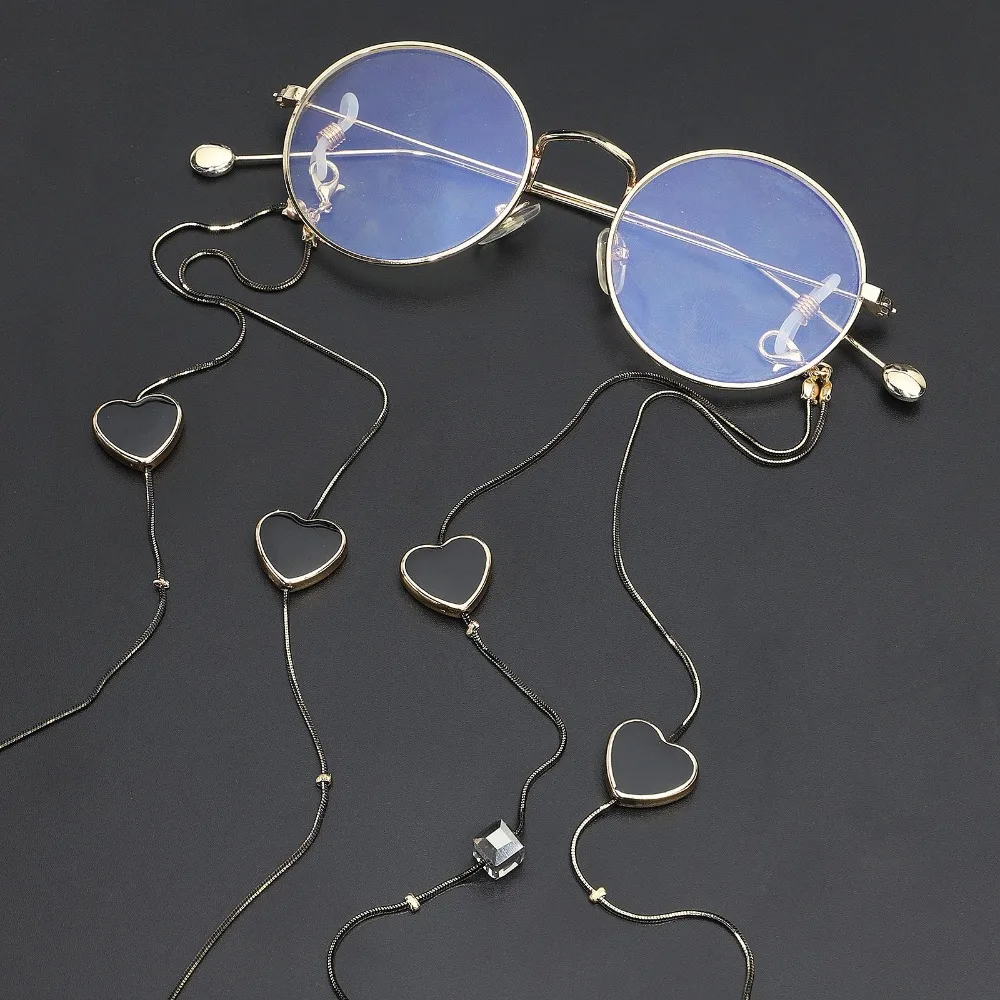 Punk Style Sunglasses Lanyard Strap Necklace Eyeglass Handmake Black Crystal Heart Double layer Chain Cord For Dinner Party
Punk Style Sunglasses Lanyard Strap Necklace Eyeglass Handmake Black Crystal Heart Double layer Chain Cord For Dinner Party