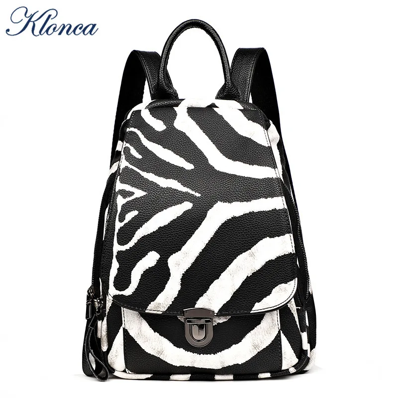 Klonca High Quality Composite Leather Backpack Large Capacity 2019 New Fashion Striped Backpack Zebra Pattern Travel Casual
Klonca High Quality Composite Leather Backpack Large Capacity 2019 New Fashion Striped Backpack Zebra Pattern Travel Casual
