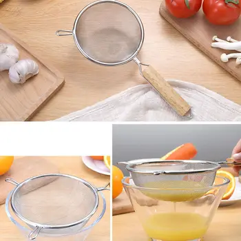 Stainless Steel Double Net Strainers with Wood Handle and Hooks Fine Mesh Filter Home Kitchenware
Stainless Steel Double Net Strainers with Wood Handle and Hooks Fine Mesh Filter Home Kitchenware