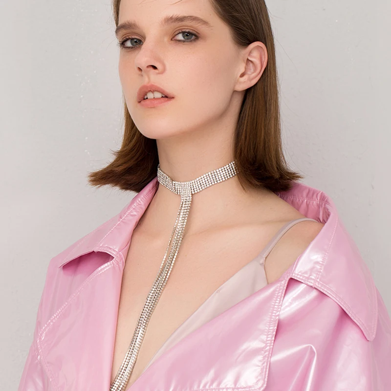 Classic T - shaped Full Rhinestone Long Tassel Pendants Necklaces Silvery color Choker Necklace Women Long Chain Jewelry Collier
Classic T - shaped Full Rhinestone Long Tassel Pendants Necklaces Silvery color Choker Necklace Women Long Chain Jewelry Collier