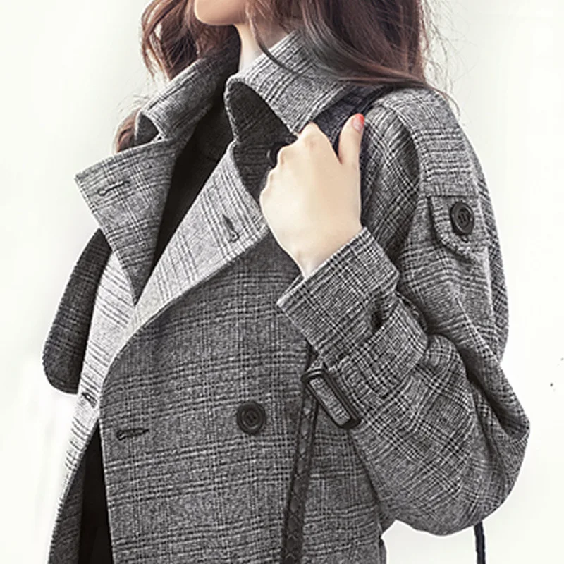 2019 Plaid Coat Trench Women Classic Office Women Trench Coat Windbreaker Belt Long Sleeve Overcoat Plus Size Double-breasted
2019 Plaid Coat Trench Women Classic Office Women Trench Coat Windbreaker Belt Long Sleeve Overcoat Plus Size Double-breasted