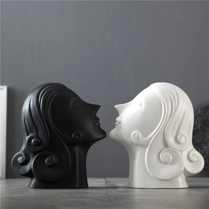 Modern Ceramic Black White Woman Face Statue Figurines Crafts Decoration Office Study Desktop Sculpture Ornaments Furnishing Art
Modern Ceramic Black White Woman Face Statue Figurines Crafts Decoration Office Study Desktop Sculpture Ornaments Furnishing Art