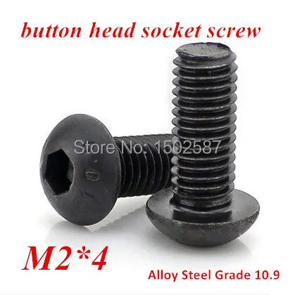 200pcs/lot M2*4 Hexagon Socket Button Head Screw Black 10.9 Grade ISO7380 Pan Hex Bolt M2X4mm 
200pcs/lot M2*4 Hexagon Socket Button Head Screw Black 10.9 Grade ISO7380 Pan Hex Bolt M2X4mm