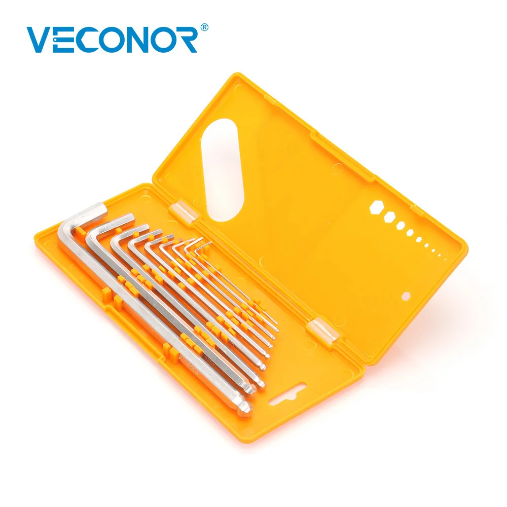 Veconor 9PCS H1.5-10MM L Type Excellent Quality Lengthen Ball Point Hexagon Hex Head Key Wrench Set Spanner Torque Hand Tool Kit
Veconor 9PCS H1.5-10MM L Type Excellent Quality Lengthen Ball Point Hexagon Hex Head Key Wrench Set Spanner Torque Hand Tool Kit