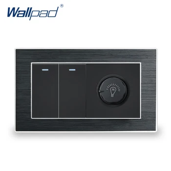 2 Gang 2 Way Switch With LED Dimmer Wallpad Luxury Wall Light Switch Satin Metal Panel With Silver Border 146*86mm
2 Gang 2 Way Switch With LED Dimmer Wallpad Luxury Wall Light Switch Satin Metal Panel With Silver Border 146*86mm