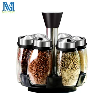 7pcs European Style Seasoning Pot Condiment Set Pepper Salt Cruet Kitchen Glass Spice Bottle with 6pcs Jars +1pc Roatry Rack
7pcs European Style Seasoning Pot Condiment Set Pepper Salt Cruet Kitchen Glass Spice Bottle with 6pcs Jars +1pc Roatry Rack