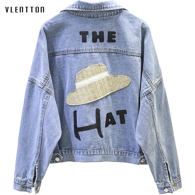 Spring Women's Jean Jacket Single Breasted Long Sleeve Print Short Female Denim Jacket Coat Casual Loose Jackets Outwear Tops
Spring Women's Jean Jacket Single Breasted Long Sleeve Print Short Female Denim Jacket Coat Casual Loose Jackets Outwear Tops